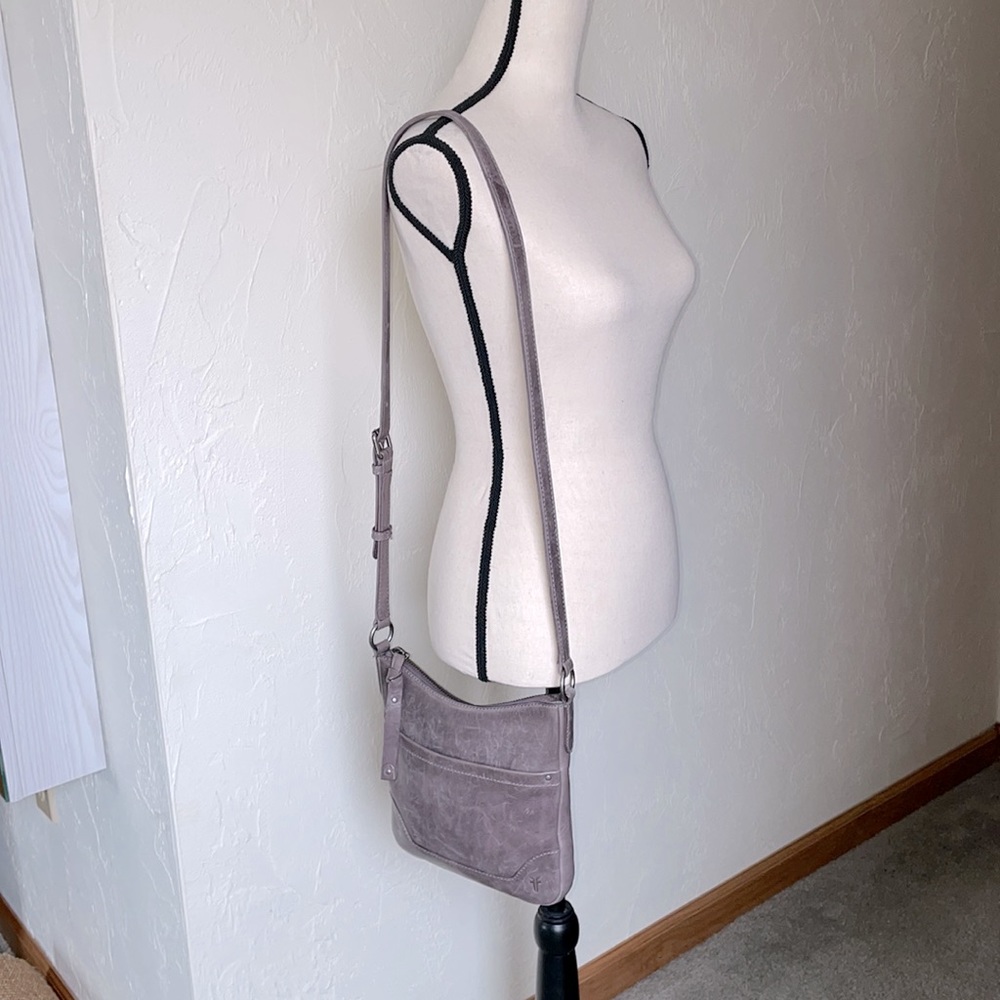 💜 Frye - Melissa Swing Pack Zip Crossbody Bag in Color Amethyst - Picture 10 of 16